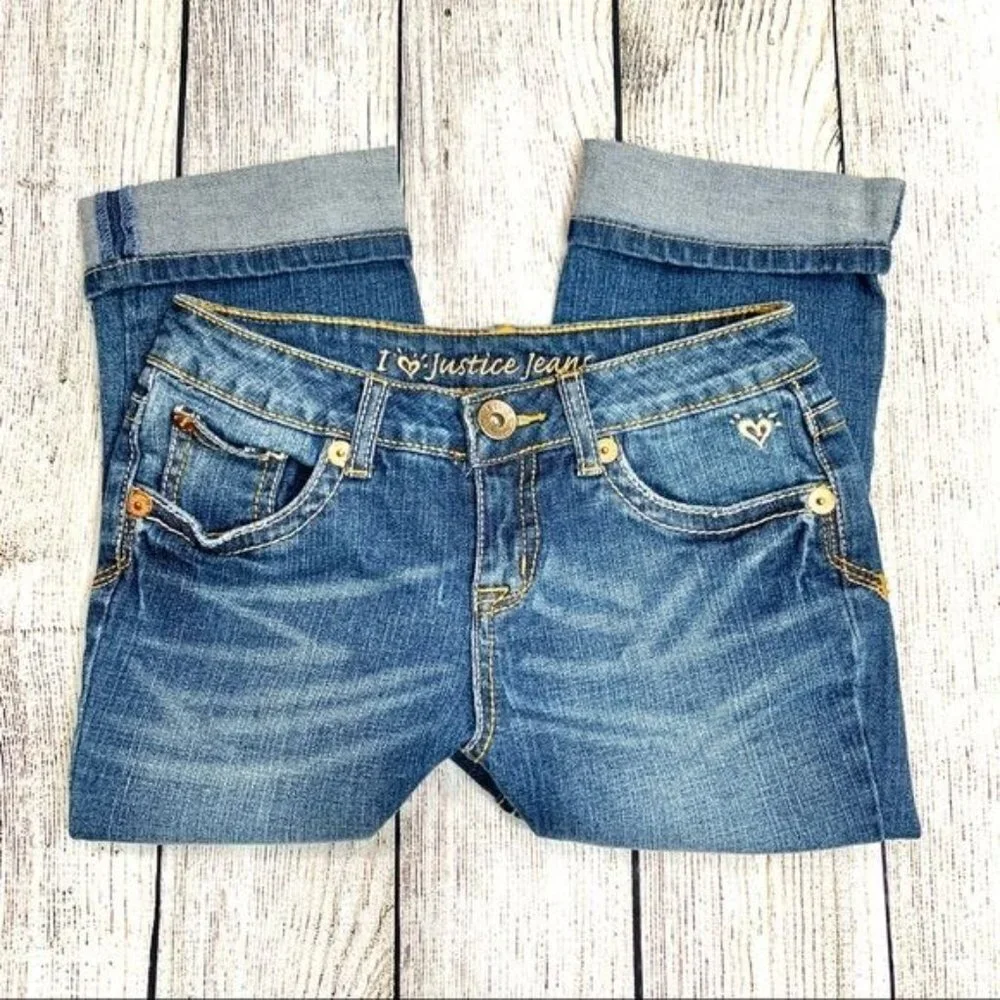 Justice Blue Simply Low Cropped Jeans Size 10R